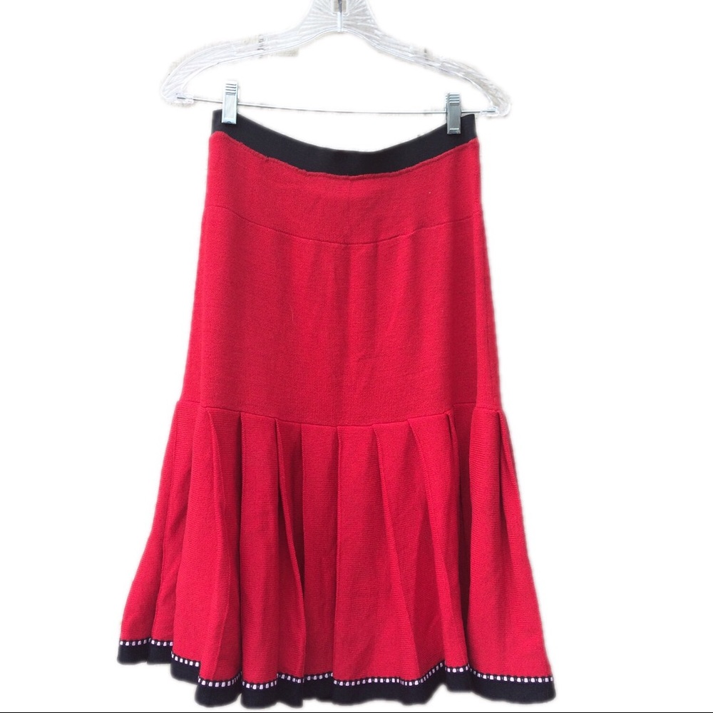 EUC Beautiful Red Ruffle bottom Skirt Santana Knut